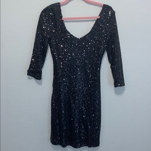 Mini Black Sequin Dress